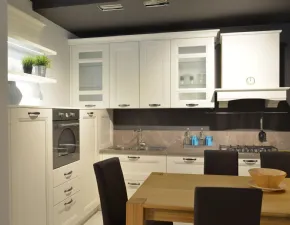 Cucina bianca design ad angolo Gioia bianca Artigianale in Offerta Outlet