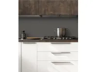 Cucina bianca design ad angolo Noemi Artigianale