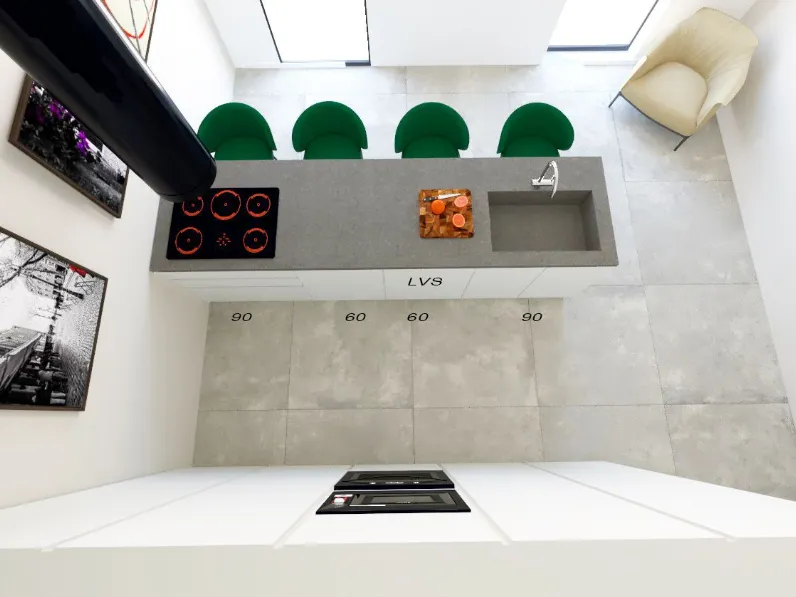 Cucina bianca design ad isola Kali Arredo3 in Offerta Outlet