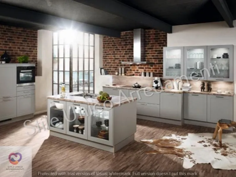 Cucina bianca design ad isola Muffin Colombini casa in Offerta Outlet