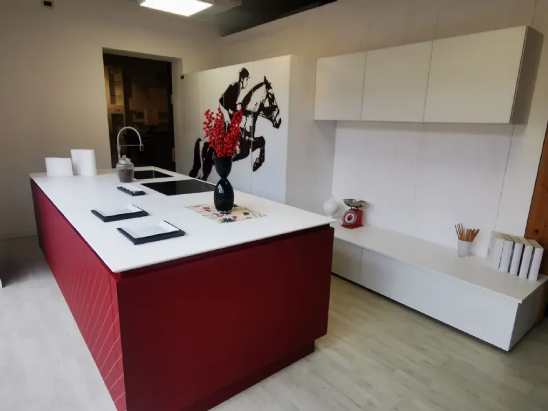 Cucina con isola design bianca Arrex Cavallo a soli 8800 Euro