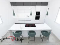 Cucina bianca design con isola Kali Arredo3 a soli 7300 Euro