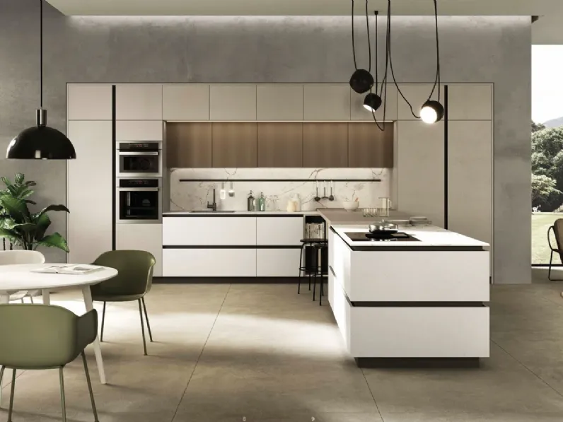 CUCINA con penisola Artigianale Cucina cemento SCONTATA 33%