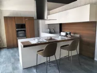 Cucina bianca Twenty Modulnova in offerta, design con penisola.