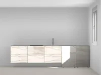 Cucina 36e8 xglass  design bianca Lago lineare scontata 50%