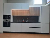 Cucina bianca design lineare Domino Prima cucine in Offerta Outlet