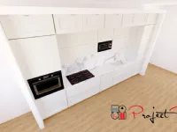 Cucina lineare in legno bianca Ego a prezzo scontato