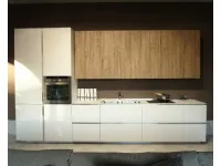 Cucina bianca design lineare Obliqua Ernestomeda in Offerta Outlet