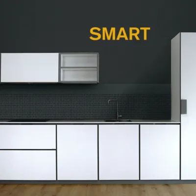 Cucina bianca design lineare Smart Artigianale