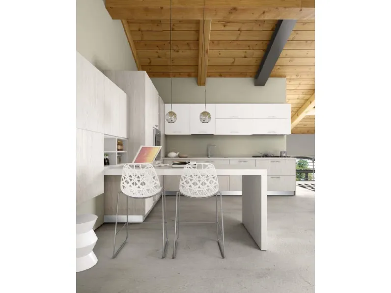 Cucina bianca moderna ad angolo Anzimud 7 Essebi a soli 12006 Euro
