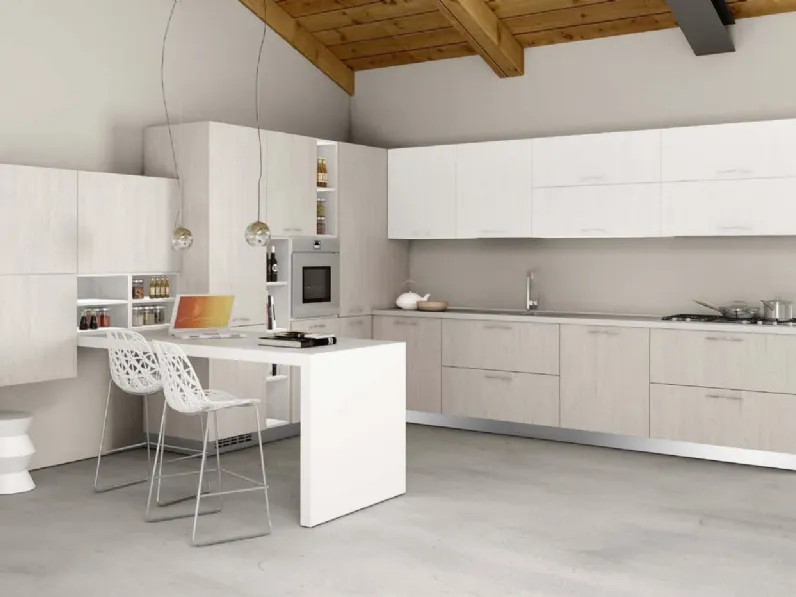 Cucina bianca moderna ad angolo Anzimud 7 Essebi a soli 12006 Euro