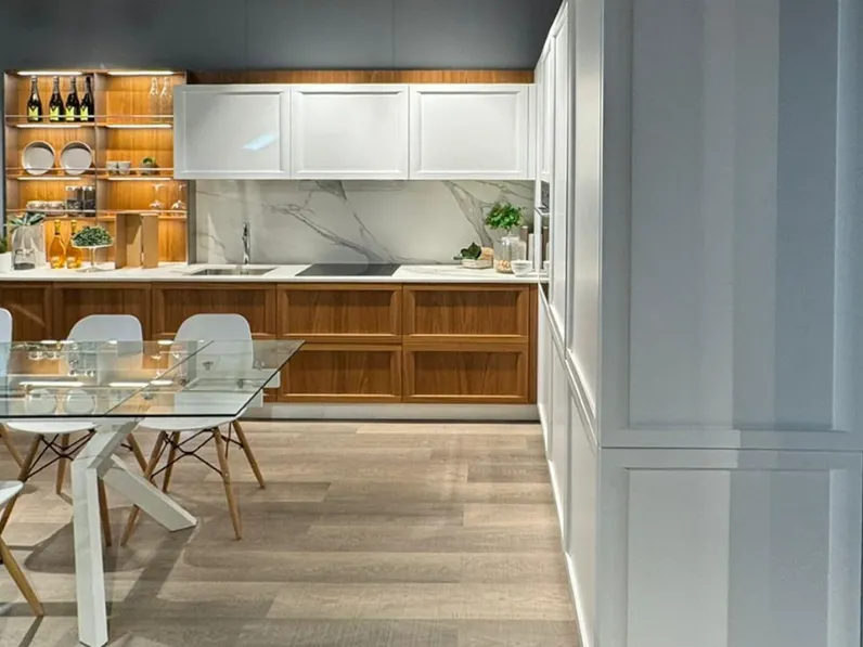 Cucina La casa moderna ad angolo bianca in legno Brera