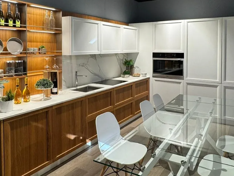 Cucina La casa moderna ad angolo bianca in legno Brera