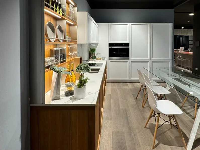 Cucina La casa moderna ad angolo bianca in legno Brera