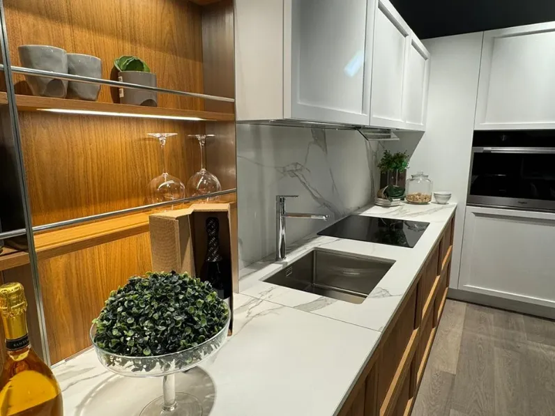 Cucina La casa moderna ad angolo bianca in legno Brera
