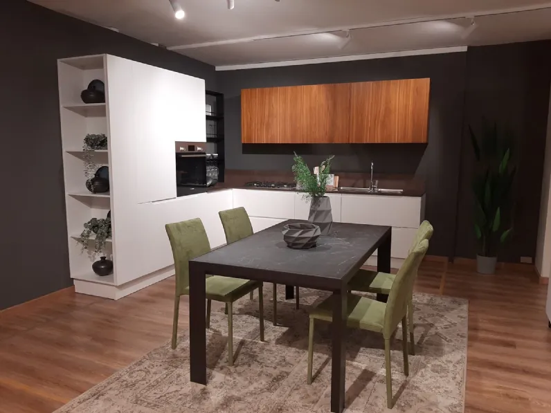 Cucina Traccia moderna bianca Febal ad angolo scontata 45%