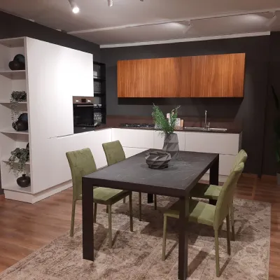 Cucina Traccia moderna bianca Febal ad angolo scontata 45%