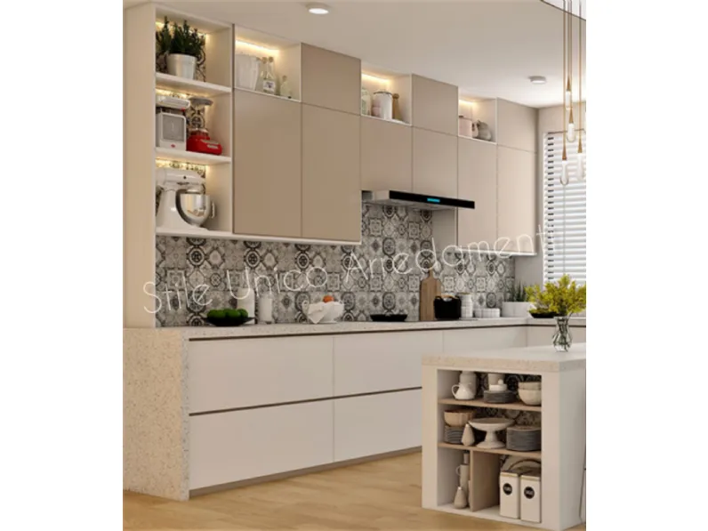 Progetta una cucina ad angolo in legno con sconto del 57%!