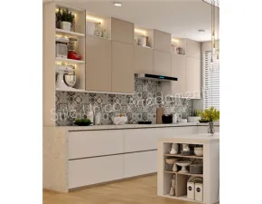Cucina bianca moderna ad angolo Lillium Colombini casa in Offerta Outlet