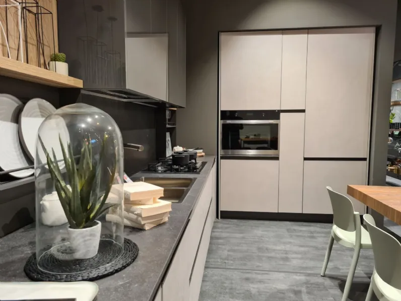 Cucina bianca moderna ad angolo Sa 189 lab profilo Arredo3 scontata