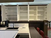 Cucina ad angolo in laccata opaco bianca Infinty a prezzo ribassato