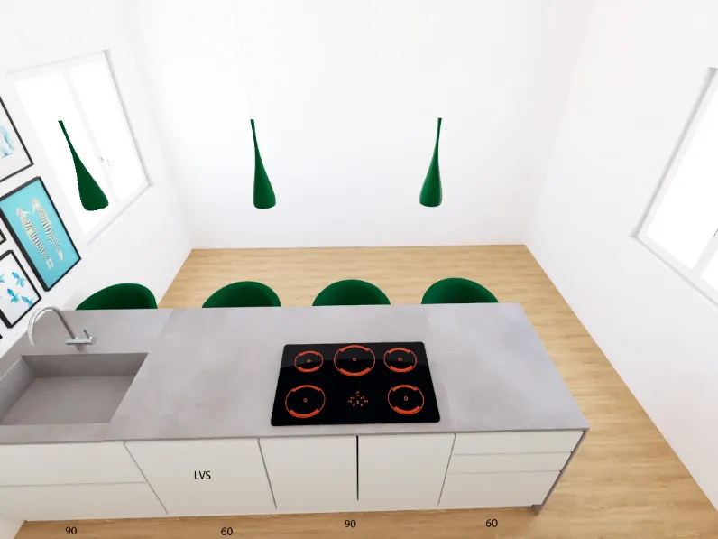 Cucina Line  moderna bianca Astra con isola scontata 54%