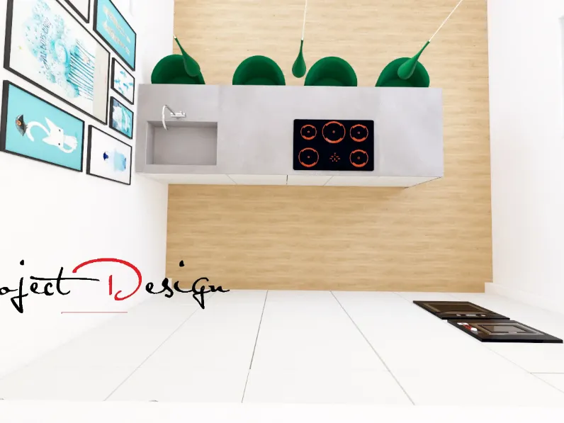 Cucina Line  moderna bianca Astra con isola scontata 54%