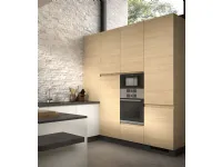 Cucina con penisola in vetro bianca Zenit 04 a prezzo ribassato