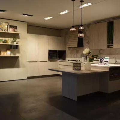Cucina bianca moderna con penisola Infinity 2 Stosa cucine in Offerta Outlet