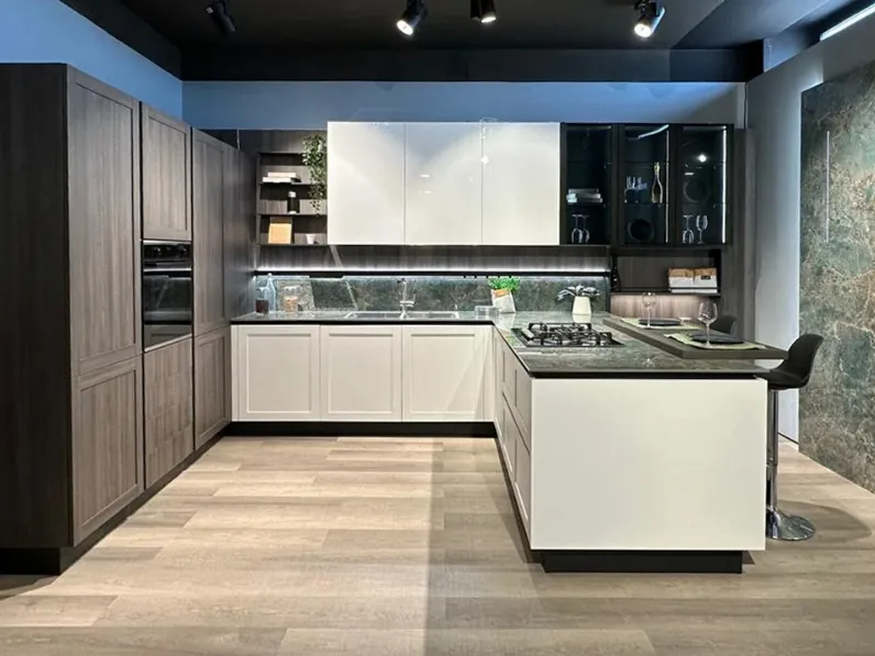 Cucina River moderna bianca La casa moderna con penisola scontata 58%