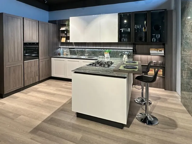 Cucina River moderna bianca La casa moderna con penisola scontata 58%