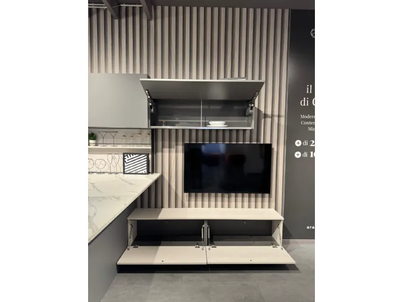 Cucina bianca moderna con penisola Aran Mia a soli 10700 Euro
