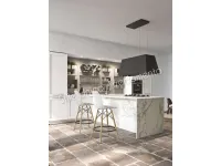 Cucina bianca moderna con penisola Rondine  Ar-tre a soli 11400