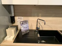 Cucina lineare in laminato lucido bianca 808 inox a prezzo ribassato