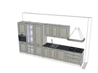 Cucina lineare in legno a prezzo ribassato 46%