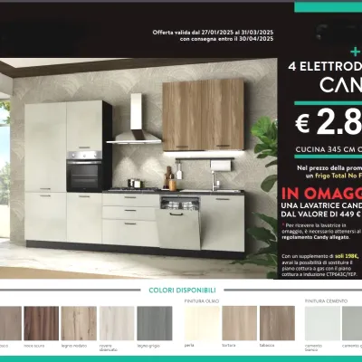 Cucina bianca moderna lineare Cucina lineare mobilturi new 345 Artigianale in offerta