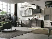 Cucina bianca moderna lineare City Stosa in Offerta Outlet