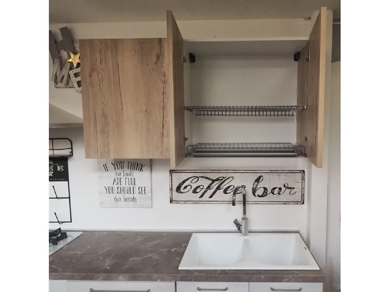Cucina modello  cucina shabby white easy  ed  effetto rovere Collezione esclusiva PREZZO SCONTATO 42%