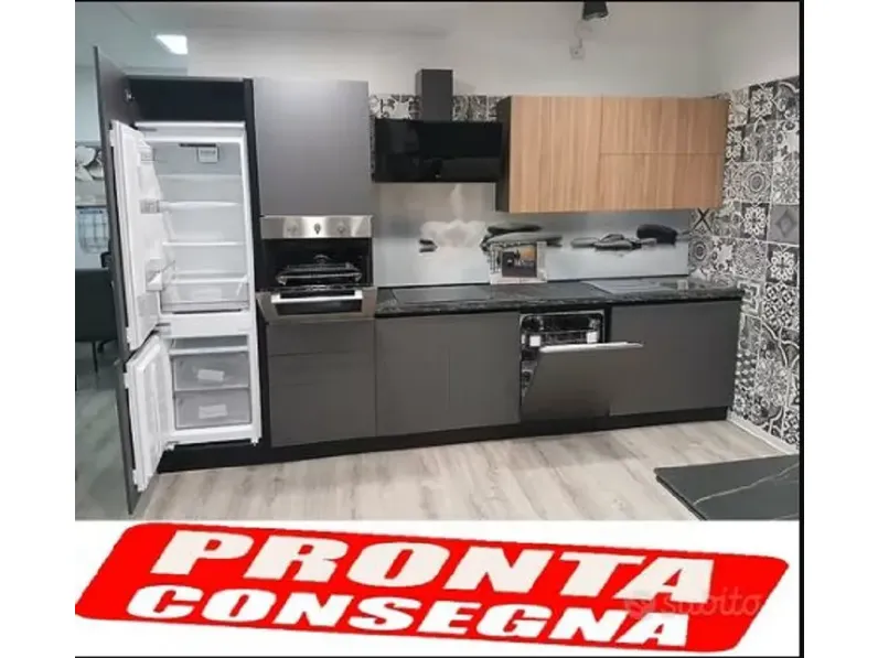 Cucina bianca moderna lineare Cucina smart astrali cinquina 360 cm Artigianale in offerta