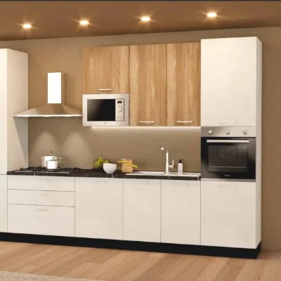 Cucina lineare in laminato materico a prezzo scontato 50%