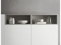 Cucina bianca moderna lineare Domino bianco e castoro Primacucine in Offerta Outlet