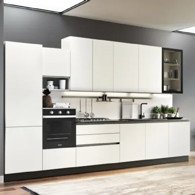 Cucina bianca moderna lineare Easy 390 cm Ar-due