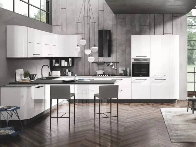 Cucina bianca moderna lineare Gaia& oceano Mobilturi cucine in offerta