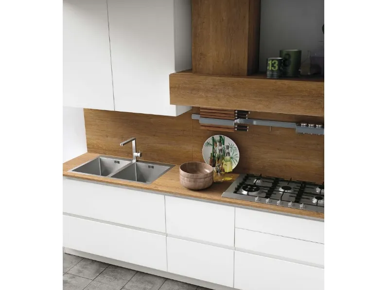Cucina lineare moderna bianca Stosa Infinity a soli 6705 Euro