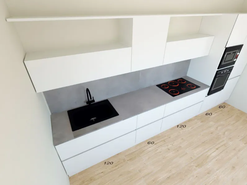 Cucina bianca moderna lineare Line  Astra in offerta