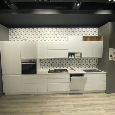 Cucina Luna frigo da 75 moderna bianca Mobilturi lineare scontata 62%