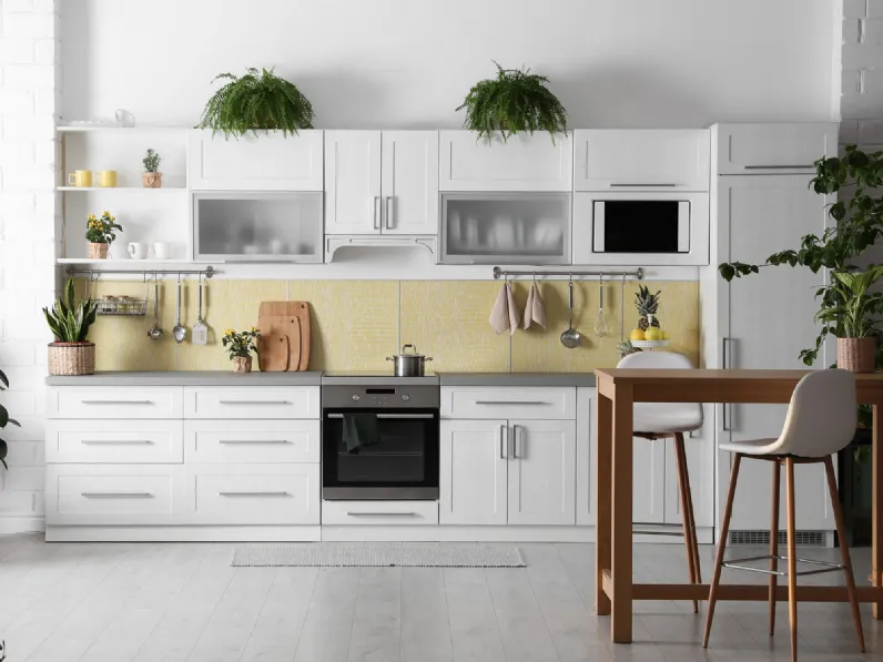Offerta Outlet: Cucina bianca moderna lineare Mobilike Emy Artigianale!