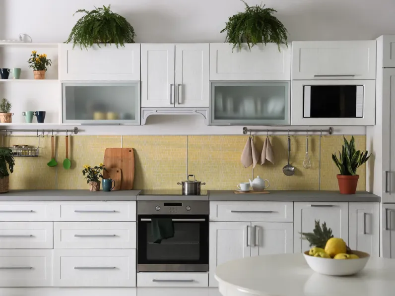 Cucina bianca moderna lineare Mobilike emy Artigianale scontata
