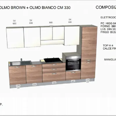 Cucina bianca moderna lineare Noemi Lube cucine a soli 3700