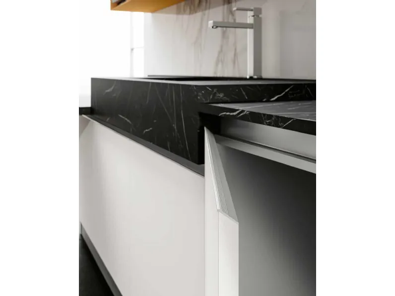 Cucina bianca moderna lineare Panarea Imab in Offerta Outlet